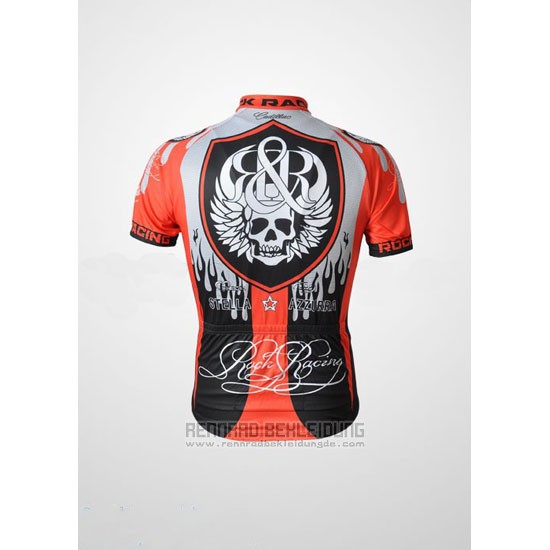 2010 Fahrradbekleidung Rock Racing Rot und Hellblau Trikot Kurzarm und Tragerhose